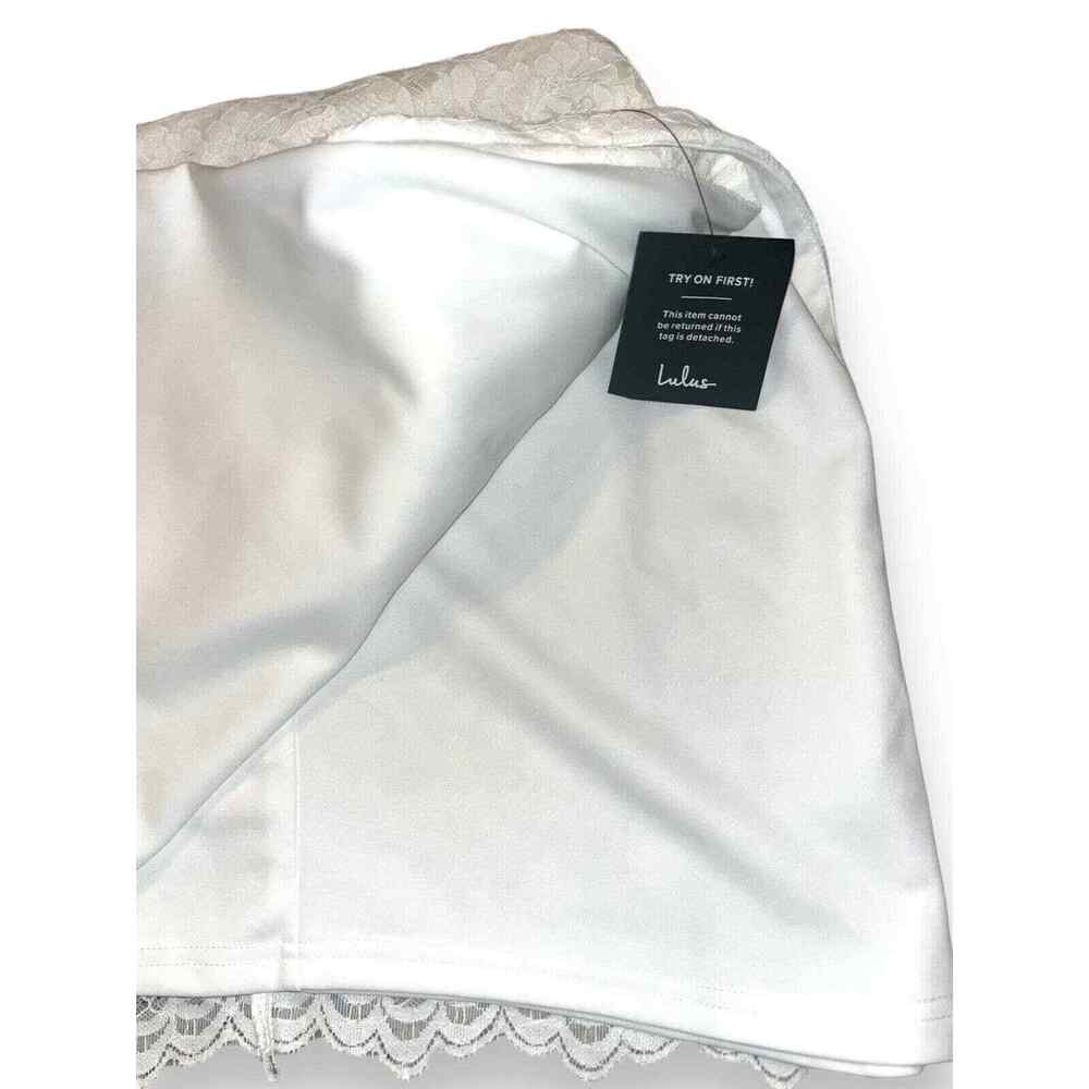 Lulus White Lace Entrance Fully Lined Midi Dress Women's Size L Scalloped Hem - Picture 11 of 11